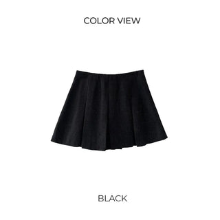 Tweed pleated mini skirt