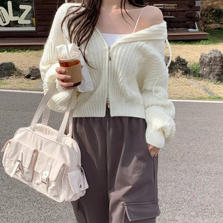 2-Way Twist Knit Hoodie (4 colors)