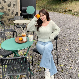 Soft V-neck knit (6 colors)