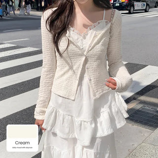 Lace layered cardigan (3 colors)