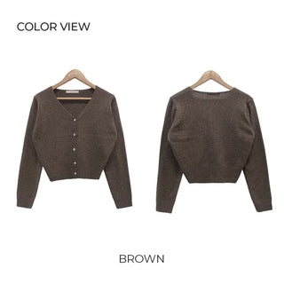 V-neck knit cardigan (8 colors)