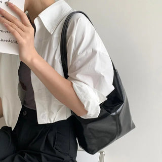 Glossy wrinkle leather shoulder bag (4 colors)