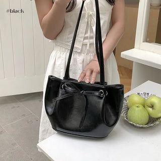 Ribbon Ballet Core Wrinkle Leather Tote Bag (6 colors)