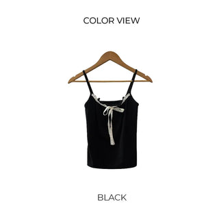 Lace Ribbon Sleeveless Top (3 colors)