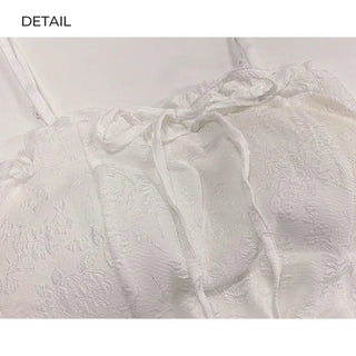 [With built-in cups] Frilled ribbon sleeveless top (2 colors)