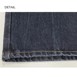 Washed wide denim pants