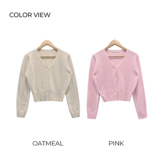 V-neck knit cardigan (8 colors)