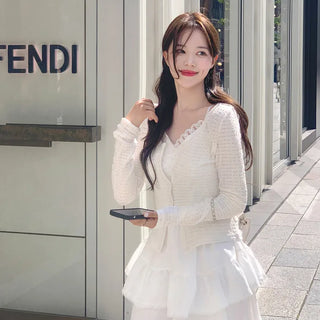 Lace layered cardigan (3 colors)