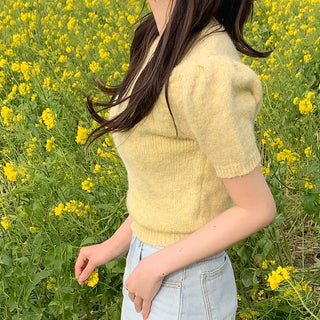 Bagel Puff Short-Sleeve Knit (3 colors)