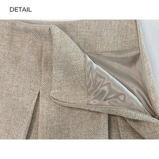 Tweed pleated mini skirt
