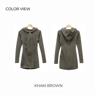 Slim 2-Way Zip-Up Hooded Dress (3 colors)