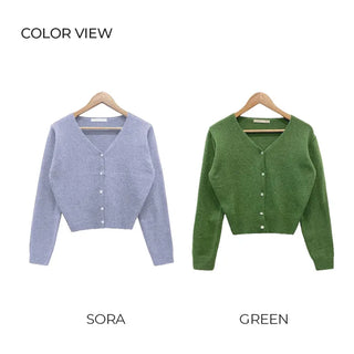 V-neck knit cardigan (8 colors)
