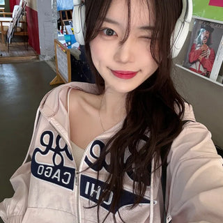 Nylon cropped hoodie (4 colors)
