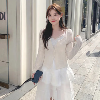 Lace layered cardigan (3 colors)