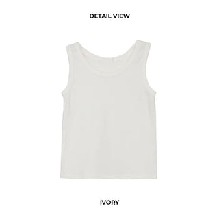 Ribbed Basic Round Sleeveless