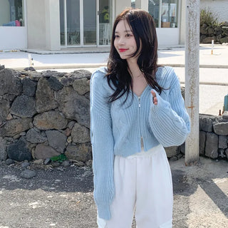 2-Way Twist Knit Hoodie (4 colors)