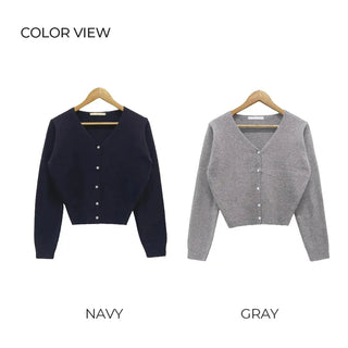 V-neck knit cardigan (8 colors)