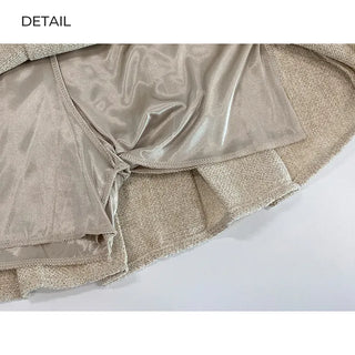 Tweed pleated mini skirt