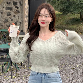 Soft V-neck knit (6 colors)