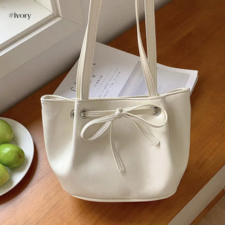 Ribbon Ballet Core Wrinkle Leather Tote Bag (6 colors)