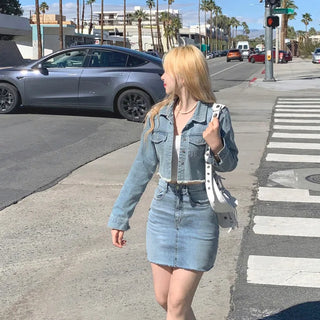 Cropped denim jacket (2 colors)