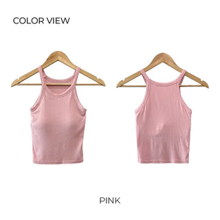 Sleeveless top with halter cups (5 colors)