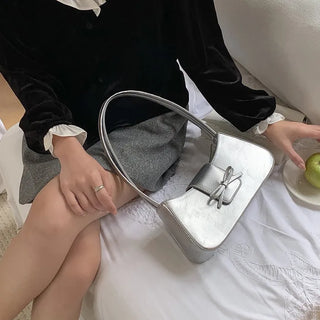 Ballet Core Ribbon Baguette Shoulder Bag