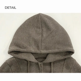 Slim 2-Way Zip-Up Hooded Dress (3 colors)