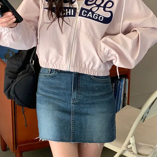 Span denim skirt (2 colors)