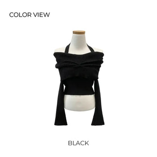 Shirred Off-Shoulder Knit (4 colors)