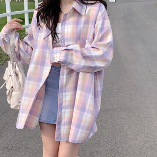 Oversized check shirt (2 colors)