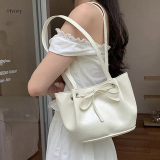 Ribbon Ballet Core Wrinkle Leather Tote Bag (6 colors)