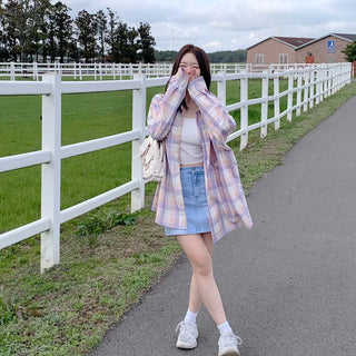 Oversized check shirt (2 colors)