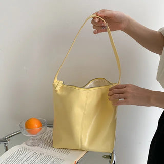 Glossy wrinkle leather shoulder bag (4 colors)