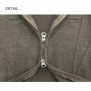 Slim 2-Way Zip-Up Hooded Dress (3 colors)