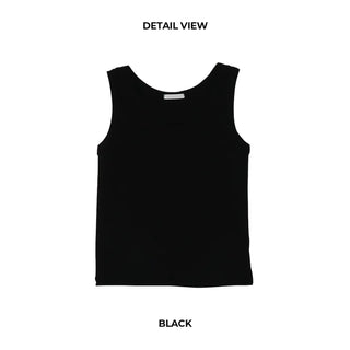 Ribbed Basic Round Sleeveless