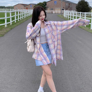 Oversized check shirt (2 colors)
