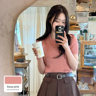 Bagel Puff Short-Sleeve Knit (3 colors)