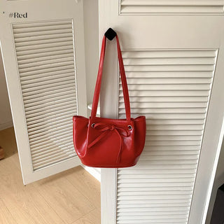Ribbon Ballet Core Wrinkle Leather Tote Bag (6 colors)