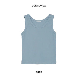 Ribbed Basic Round Sleeveless