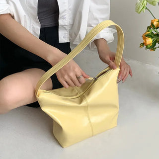Glossy wrinkle leather shoulder bag (4 colors)