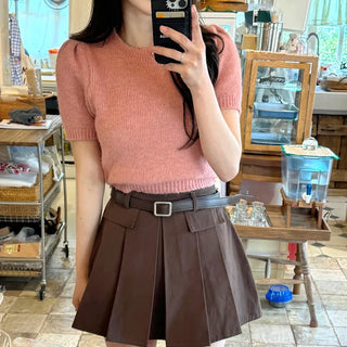 Bagel Puff Short-Sleeve Knit (3 colors)