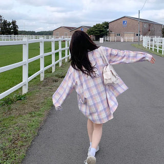 Oversized check shirt (2 colors)