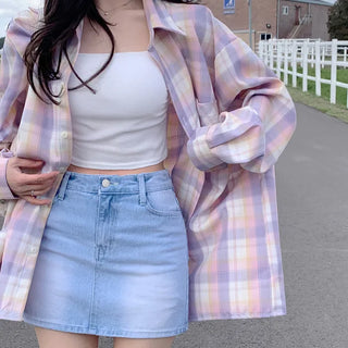 Oversized check shirt (2 colors)
