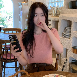 Bagel Puff Short-Sleeve Knit (3 colors)