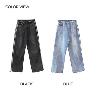 2-Way Line Wide Denim Pants (2 colors)
