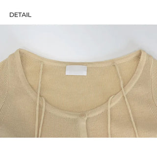 Shoulder ribbon cardigan (4 colors)