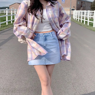 Oversized check shirt (2 colors)