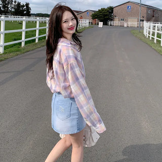 Oversized check shirt (2 colors)