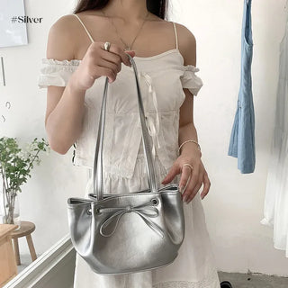 Ribbon Ballet Core Wrinkle Leather Tote Bag (6 colors)